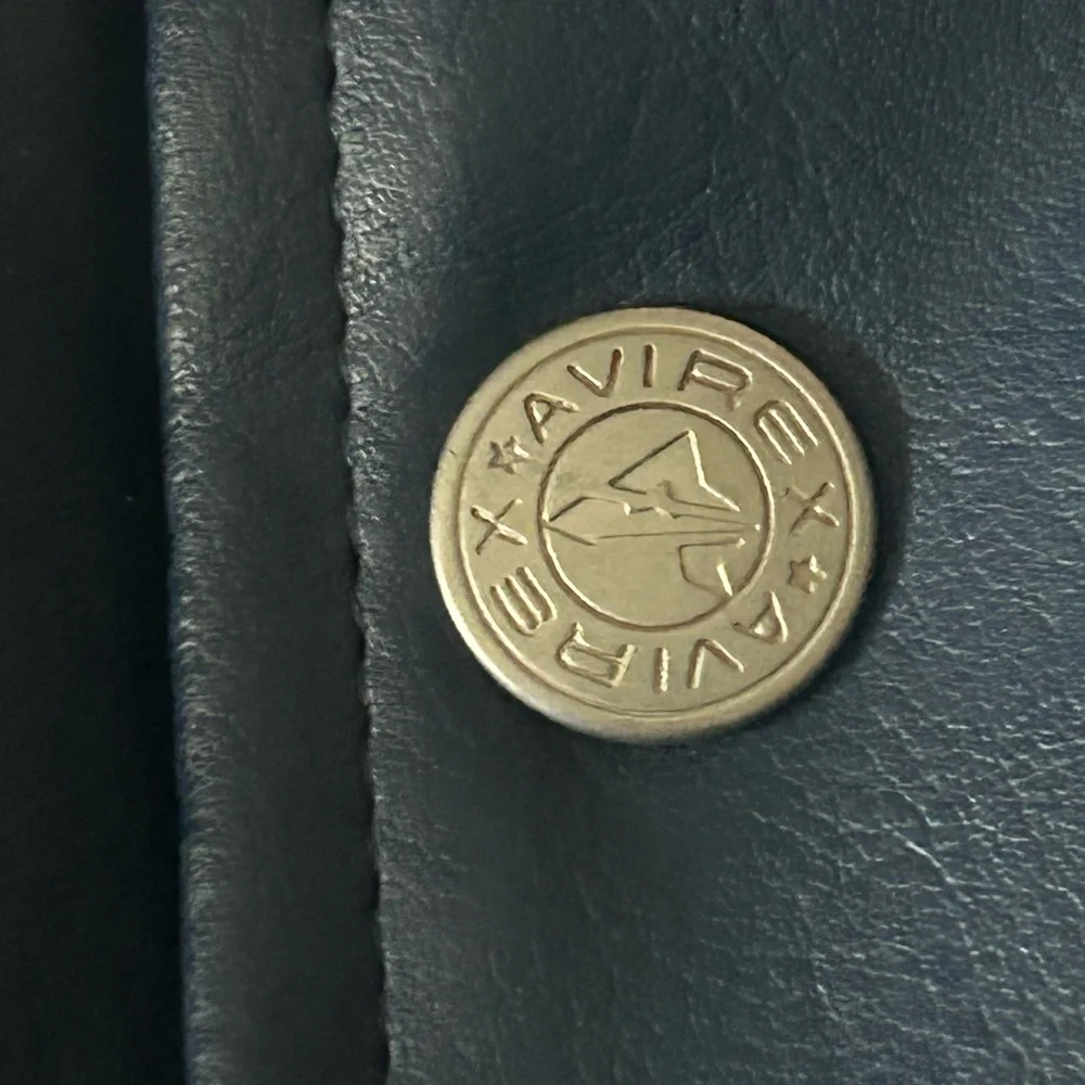 AVIREX 1975 New York leather bomber button down jacket youth large - super rare - Picture 13 of 13